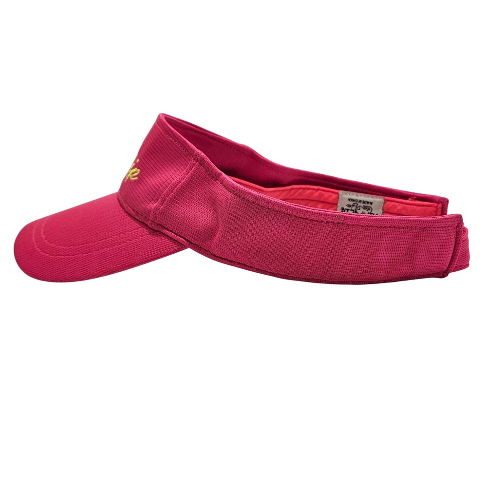 Women's Neon Pink With Yellow Lettering Rip A Lip Adjustable Fishing Visor Hat - Picture 4 of 8